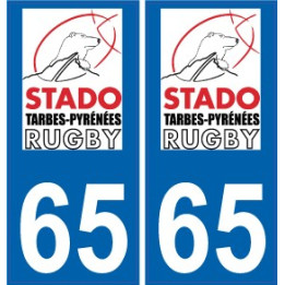 65 Tarbes Rugby-TPR-aufkleber platte
