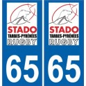 65 Tarbes Rugby TPR placa etiqueta