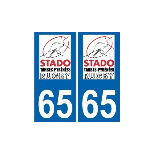 Autocollant personnalisé sur sa plaque d’immatriculation 65-tarbes-rugby-autocollant-plaque-stado