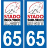 65 Tarbes Rugby TPR placa etiqueta
