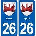 26 Nysons escudo de armas de la etiqueta engomada de la placa de pegatinas de la ciudad