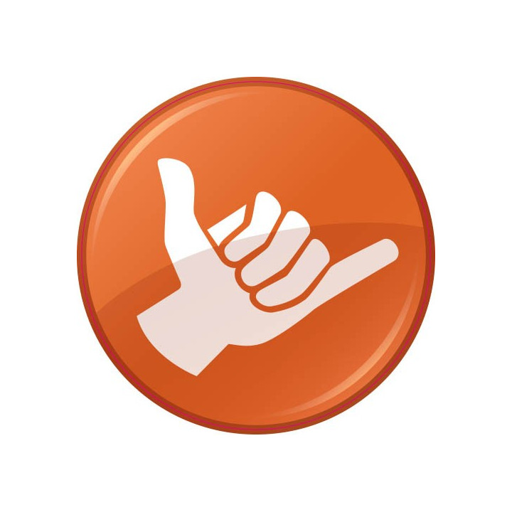 Autocollant shaka orange main sticker logo