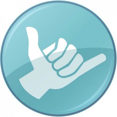 Autocollant shaka bleu main sticker logo