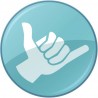 Autocollant shaka bleu main sticker logo