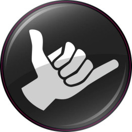 Autocollant shaka noir main sticker logo