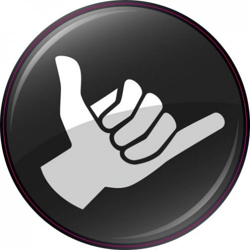 Autocollant shaka noir main sticker logo