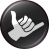 Autocollant shaka noir main sticker logo