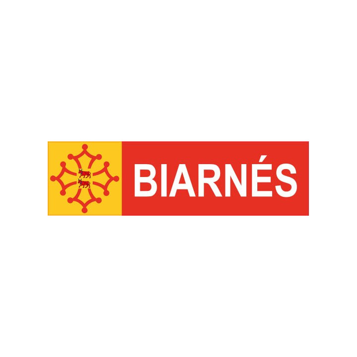 Autocollant Biarnés fond rouge et jaune sticker adhesif