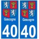 40 Gascogne sticker plate