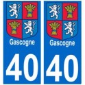 40 Gascogne autocollant plaque