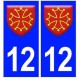 12 Occitan autocollant plaque