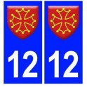 12 Occitan autocollant plaque