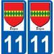 11 Léry logo autocollant plaque stickers ville