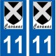 11 Léry logo autocollant plaque stickers ville