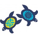 Tortues bleues jaunes autocollant sticker adhesif