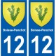 12 Léry blason autocollant plaque stickers ville