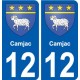 12 Léry blason autocollant plaque stickers ville
