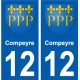 27 de Léry escudo de armas de la etiqueta engomada de la placa de pegatinas de la ciudad