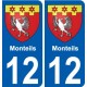 12 Léry blason autocollant plaque stickers ville