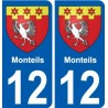 12 Léry blason autocollant plaque stickers ville