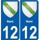 12 Léry blason autocollant plaque stickers ville