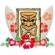 Tiki planche de surf hibiscus autocollant sticker adhesif