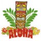 Tiki ALoha hibiscus autocollant sticker adhesif