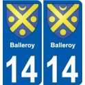 14 Léry blason autocollant plaque stickers ville