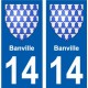 14 Léry blason autocollant plaque stickers ville