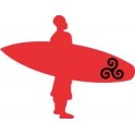 Surfer Triskele etiqueta engomada de la etiqueta engomada adhesiva 