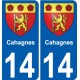 14 Léry blason autocollant plaque stickers ville