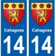14 Léry blason autocollant plaque stickers ville