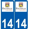 14 Léry logo autocollant plaque stickers ville