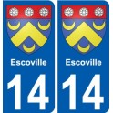 14 Léry blason autocollant plaque stickers ville