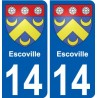 14 Léry blason autocollant plaque stickers ville