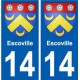 14 Léry blason autocollant plaque stickers ville