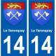 14 Léry blason autocollant plaque stickers ville