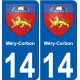 14 Léry blason autocollant plaque stickers ville