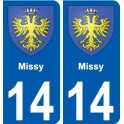 14 Léry blason autocollant plaque stickers ville