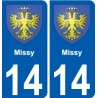 14 Léry blason autocollant plaque stickers ville