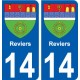 14 Léry blason autocollant plaque stickers ville
