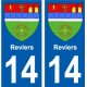 14 Léry blason autocollant plaque stickers ville