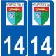 14 Léry logo autocollant plaque stickers ville