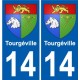 27 de Léry escudo de armas de la etiqueta engomada de la placa de pegatinas de la ciudad