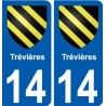 14 Léry blason autocollant plaque stickers ville