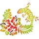 Salamandre hibiscus dégradé orange autocollant sticker adhesif