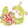 Salamandre hibiscus dégradé orange autocollant sticker adhesif