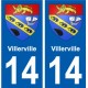 14 Léry blason autocollant plaque stickers ville