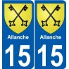 15 Léry blason autocollant plaque stickers ville