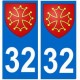 32 Occitan autocollant plaque